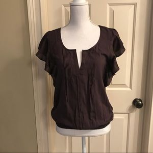 American Eagle ruffle vneck top